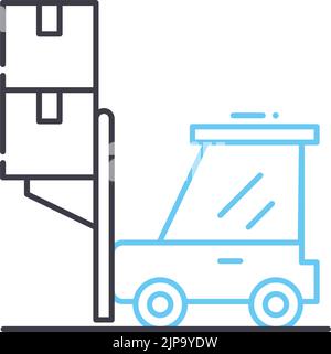 forklift line icon, outline symbol, vector illustration, concept sign Stock Vector