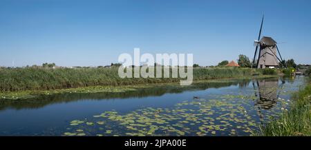 The 'Rietveldse Molen’ is a polder mill near Hazerswoude-Dorp in the Dutch municipality of Alphen aan den Rijn Stock Photo
