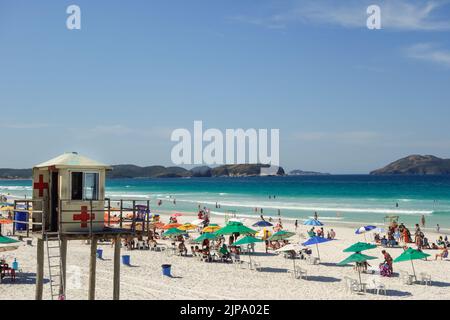 clear summer day at Praia do Forte in Cabo Frio, Rio de Janeiro, Brazil. Stock Photo