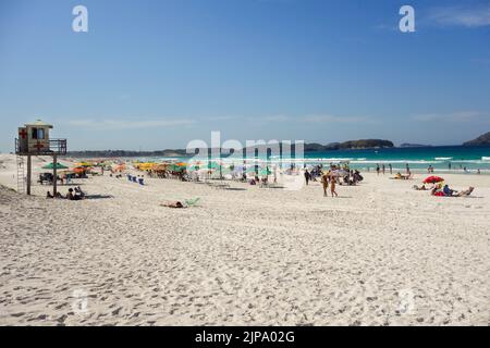 clear summer day at Praia do Forte in Cabo Frio, Rio de Janeiro, Brazil. Stock Photo