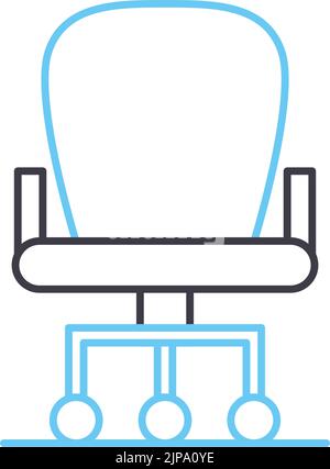 office chair line icon, outline symbol, vector illustration, concept sign Stock Vector