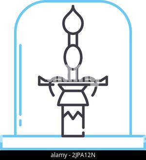 sword line icon, outline symbol, vector illustration, concept sign Stock Vector