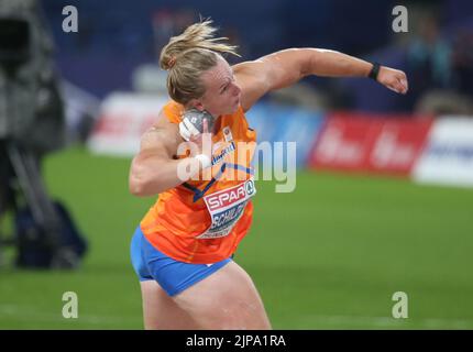 Jessica Schilder of Netherlands Gold medal during the Athletics, Women's Shot Put at the European Championships Munich 2022 on August 15, 2022 in Munich, Germany - Photo: Laurent Lairys/DPPI/LiveMedia Stock Photo