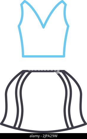 tennis apparel line icon, outline symbol, vector illustration, concept sign Stock Vector