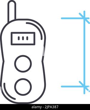 handheld laser distance meter line icon, outline symbol, vector illustration, concept sign Stock Vector