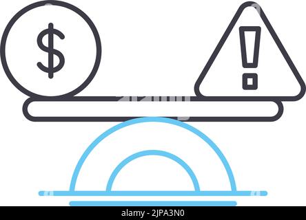 liquidity risk line icon, outline symbol, vector illustration, concept sign Stock Vector