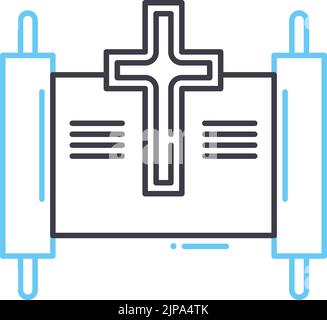 holy book line icon, outline symbol, vector illustration, concept sign Stock Vector
