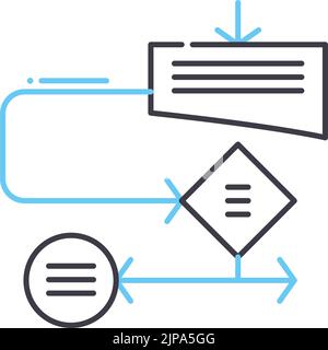 flow chart line icon, outline symbol, vector illustration, concept sign Stock Vector