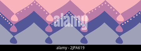 seamless horizontal border with zig zag shapes Stock Vector