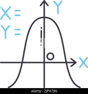 maths line icon, outline symbol, vector illustration, concept sign Stock Vector