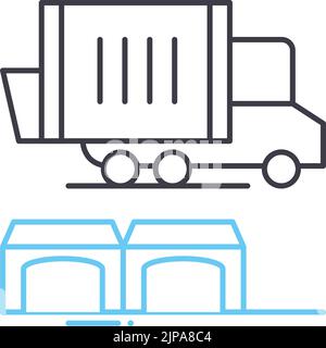 garbage city serivce line icon, outline symbol, vector illustration, concept sign Stock Vector