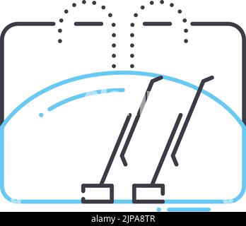 wiper line icon, outline symbol, vector illustration, concept sign Stock Vector