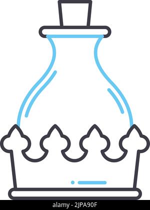 royal elixir line icon, outline symbol, vector illustration, concept sign Stock Vector