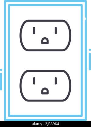 power outlet line icon, outline symbol, vector illustration, concept sign Stock Vector