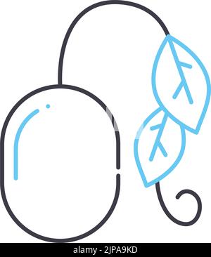 seeding line icon, outline symbol, vector illustration, concept sign Stock Vector