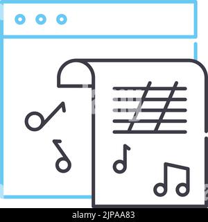 notepad line icon, outline symbol, vector illustration, concept sign Stock Vector