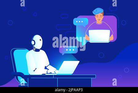 Chatbot ai and customer service online chat Stock Vector