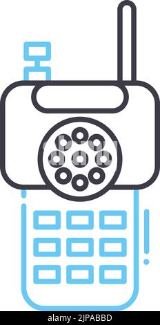 portable radio line icon, outline symbol, vector illustration, concept sign Stock Vector