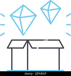 genesis block line icon, outline symbol, vector illustration, concept sign Stock Vector