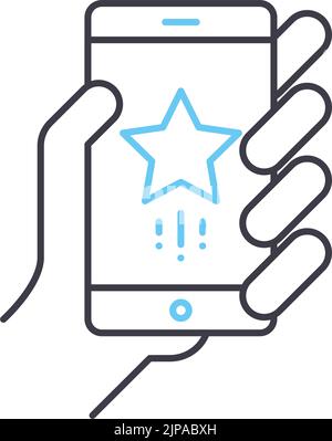 product review line icon, outline symbol, vector illustration, concept sign Stock Vector