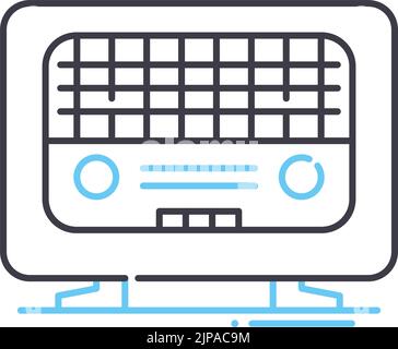 home radio line icon, outline symbol, vector illustration, concept sign Stock Vector