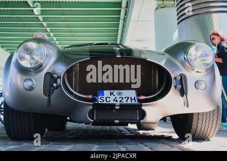 Shelby Cobra 427 SC from the sixties at the oldtimer show in Cologne, front view Stock Photo