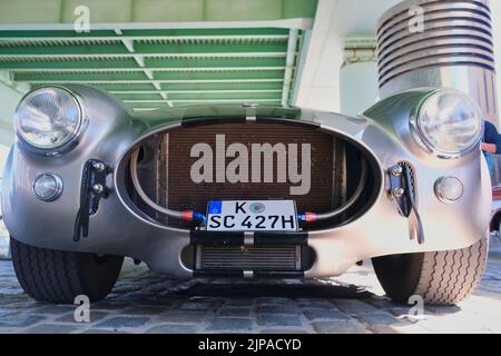 Shelby Cobra 427 SC from the sixties at the oldtimer show in Cologne, front view Stock Photo