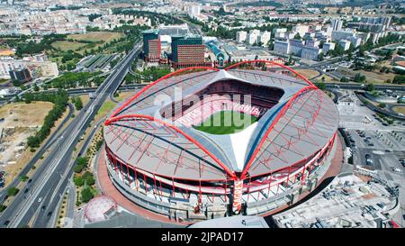 Aerial view of the Benfica Stadium home to the S.L. Benfica football club, Stock Photo