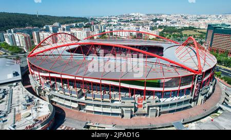 Aerial view of the Benfica Stadium home to the S.L. Benfica football club, Stock Photo