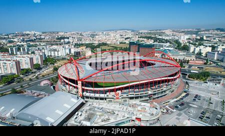 Aerial view of the Benfica Stadium home to the S.L. Benfica football club, Stock Photo