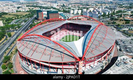 Aerial view of the Benfica Stadium home to the S.L. Benfica football club, Stock Photo