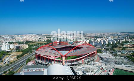 Aerial view of the Benfica Stadium home to the S.L. Benfica football club, Stock Photo