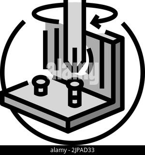 tighten screw screwdriver assembly furniture color icon vector illustration Stock Vector