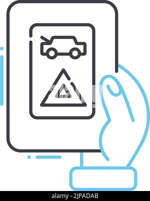 remote keyless system line icon, outline symbol, vector illustration, concept sign Stock Vector