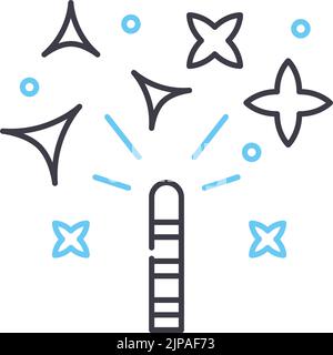 sparklers line icon, outline symbol, vector illustration, concept sign Stock Vector