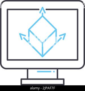 modelling line icon, outline symbol, vector illustration, concept sign Stock Vector