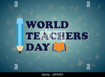 Happy world teachers' day vector illustration for poster, brochure, banner, and greeting card Stock Vector