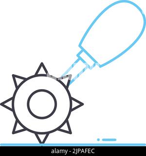 roulette wheel line icon, outline symbol, vector illustration, concept sign Stock Vector