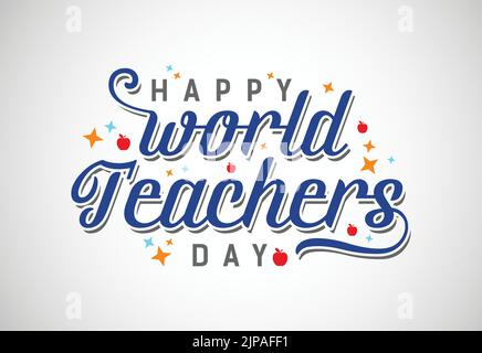 Happy world teachers' day vector illustration for poster, brochure, banner, and greeting card Stock Vector