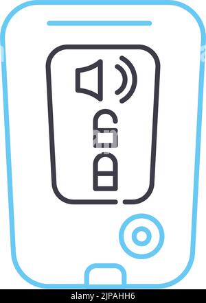 remote keyless system line icon, outline symbol, vector illustration, concept sign Stock Vector
