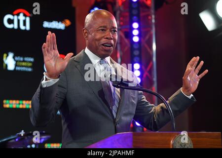 Mayor Eric Adams announces the return of the 18th annual New York Comedy Festival at the Hard Rock Hotel on August 16, 2022 in New York. Stock Photo