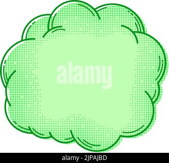 Text box template in comic style. Empty halftone text bubble. Pop art cloud for banner. Comic box balloon. Message or speech bubble. Vector Stock Vector