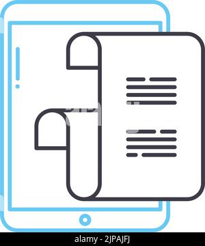 story telling line icon, outline symbol, vector illustration, concept sign Stock Vector