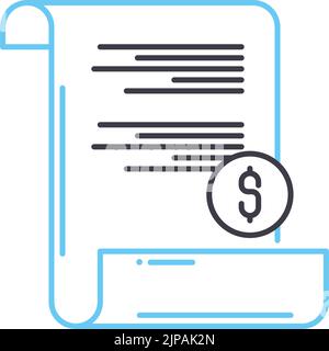 invoice line icon, outline symbol, vector illustration, concept sign Stock Vector