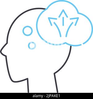 hesitate mind line icon, outline symbol, vector illustration, concept sign Stock Vector