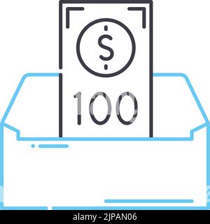 reward of corruption line icon, outline symbol, vector illustration, concept sign Stock Vector