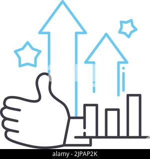 uptrend line icon, outline symbol, vector illustration, concept sign Stock Vector