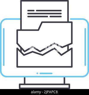 lost data line icon, outline symbol, vector illustration, concept sign Stock Vector