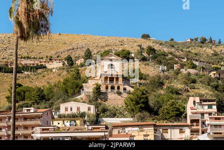 Sanctuary of the Madonna of the cross above Monreale, province of Palermo, Sicily, Italy Stock Photo