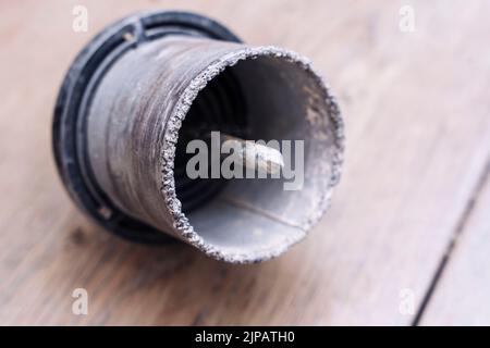 diamond crown for drilling large diameter holes in ceramic tiles Stock Photo